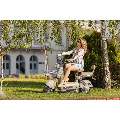 Scuter Electric RDB PARIS 600W fara permis 48V 20Ah 25km/h, crem